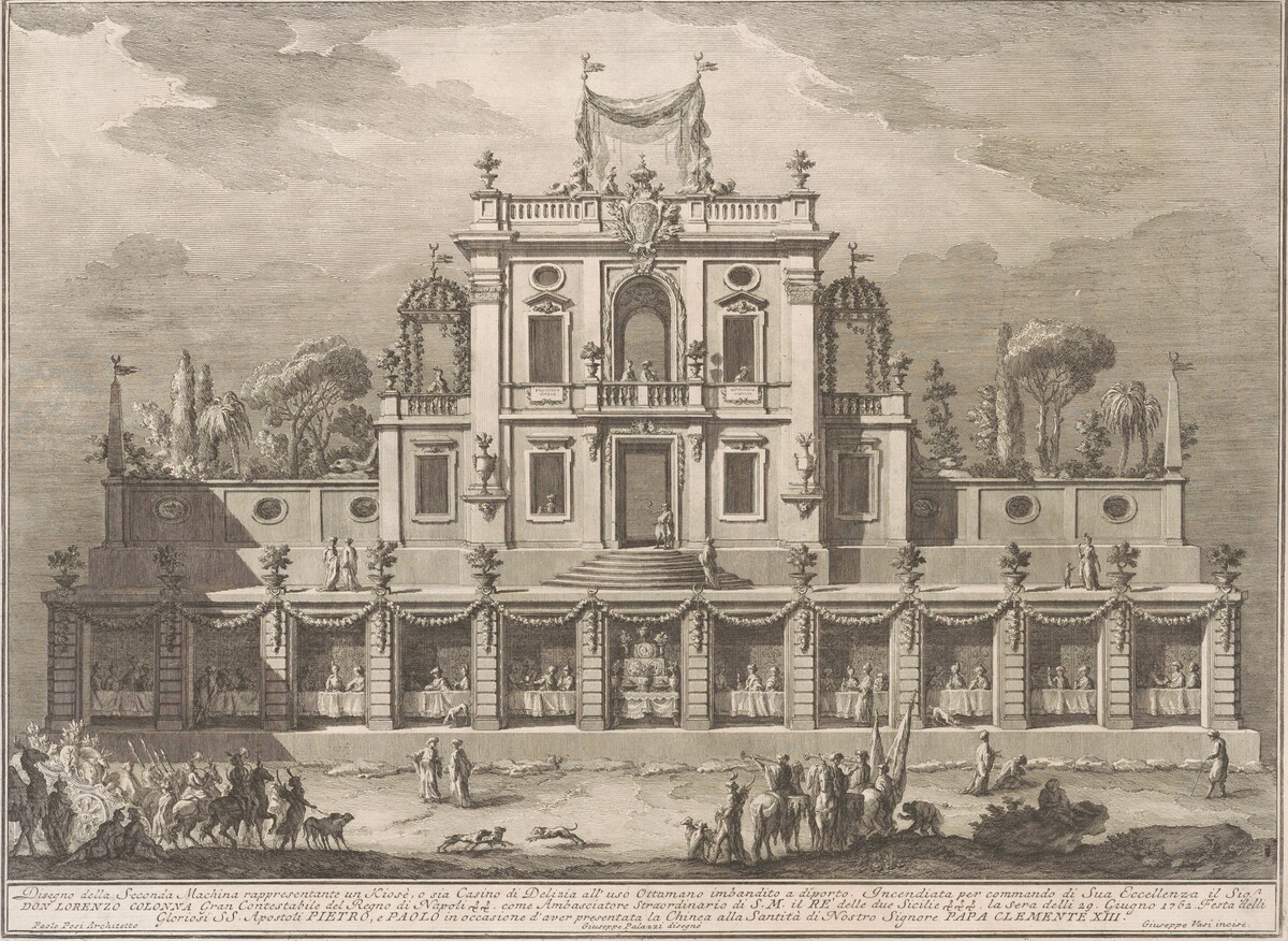 The Seconda Macchina for the Chinea of 1762: A Kiosk, or Pleasure-House in Ottoman Style by Giuseppe Vasi, after Giuseppe Palazzi, after Paolo Posi