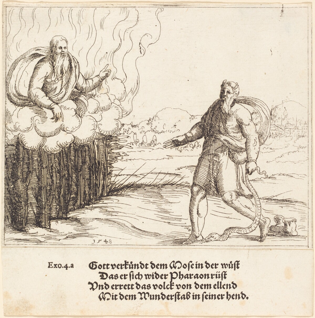 Moses and the Serpent by Augustin Hirschvogel