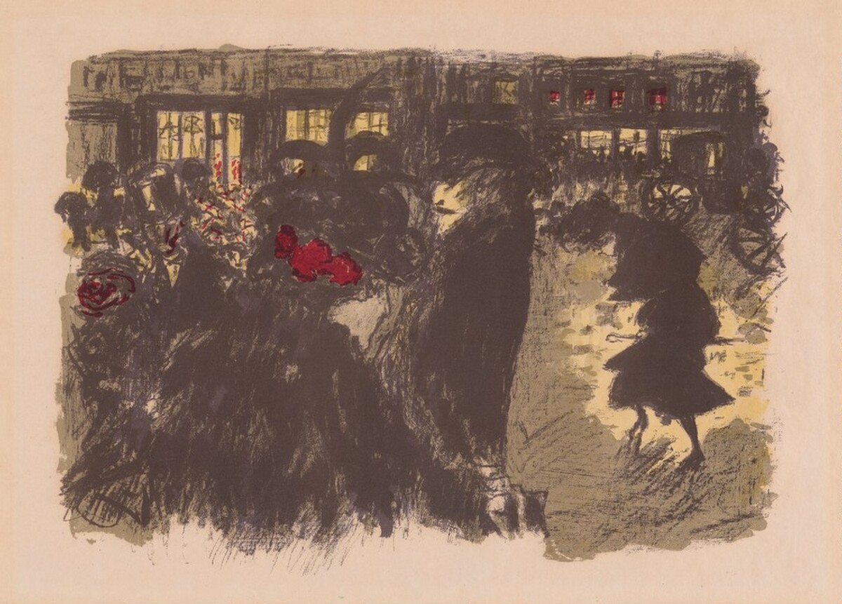 The Square at Night (Place le soir) by Pierre Bonnard