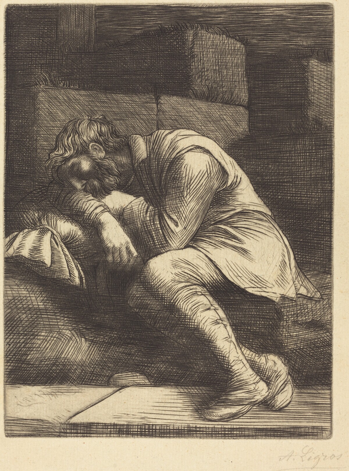 Sleeping Beggar (Mendiant endormi) by Alphonse Legros