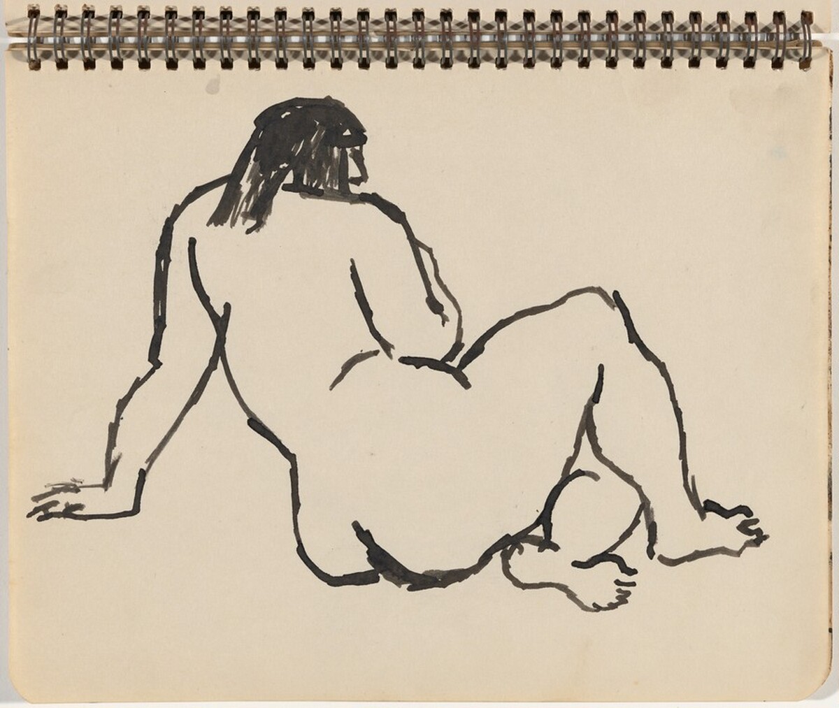 Seated Female Nude Seen from the Back, Looking Right by Alex Katz