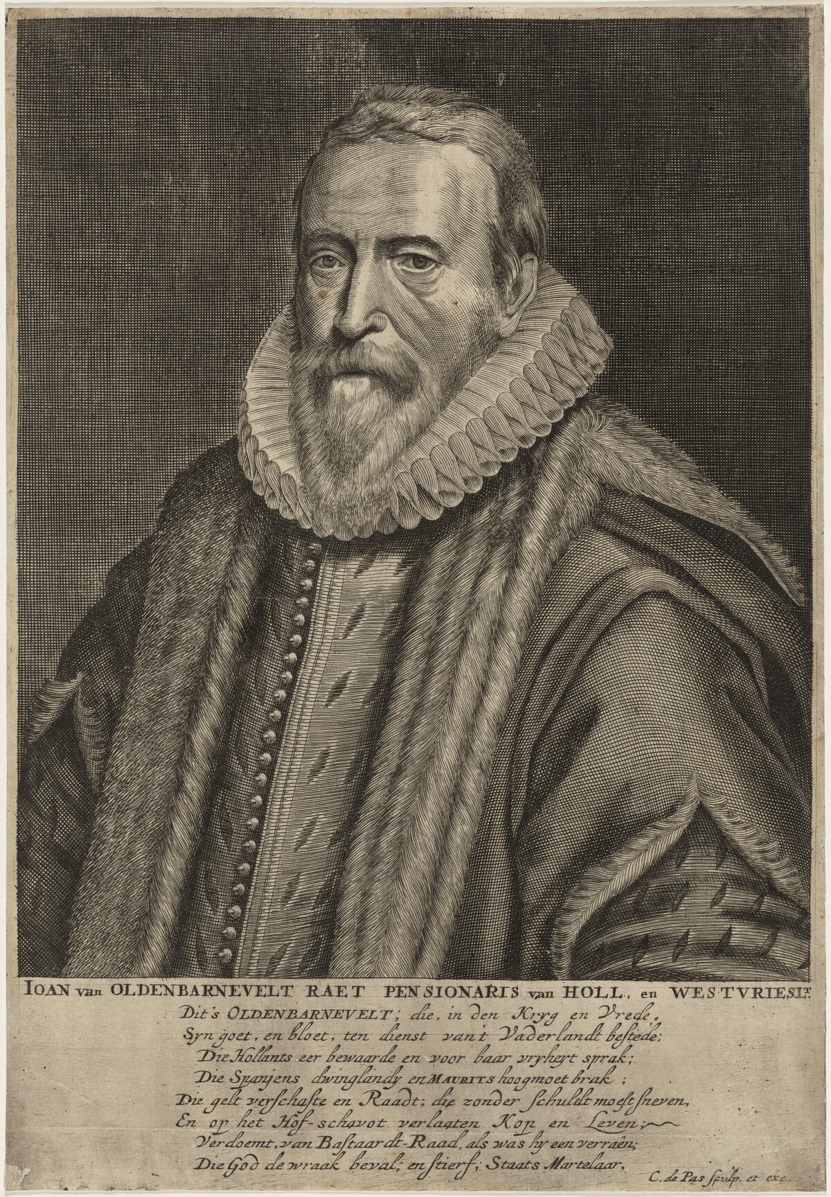 Johan van Oldenbarnevelt by Attributed to Crispijn de Passe I