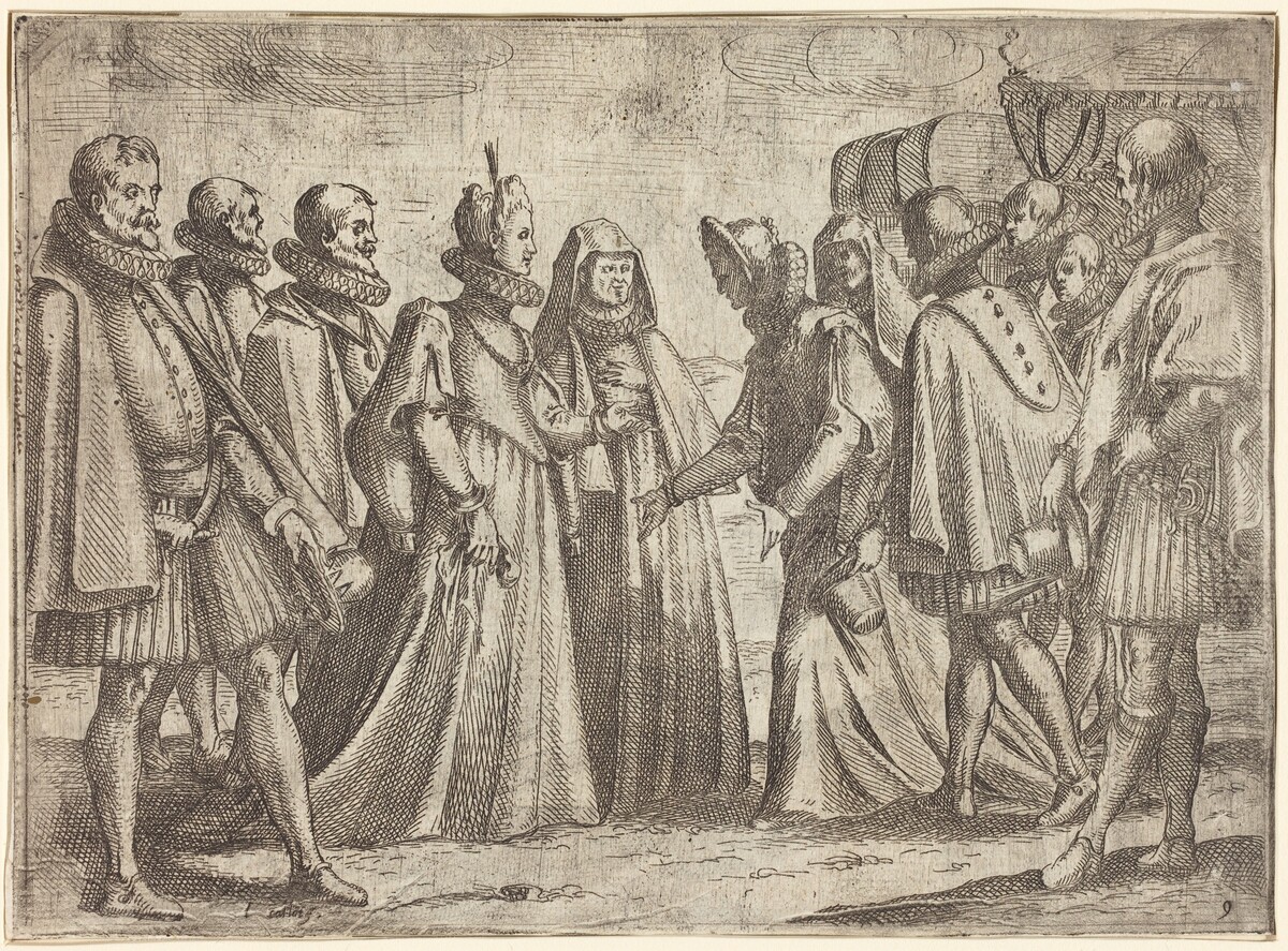 Reception at Mantua [recto] by Jacques Callot