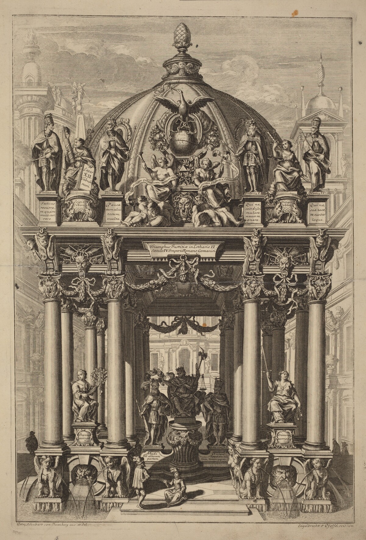 Triumphal Arch for Lotharius II by Christian Engelbrecht and Johann Andreas Pfeffel, after Peter Schubert von Ehrenberg
