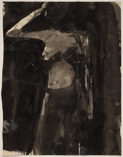 Untitled [female nude in a dark setting] [recto]