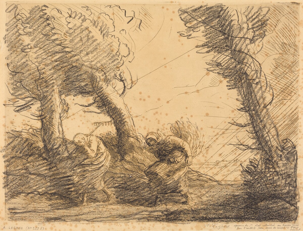 Harvesters Surprised by the Storm (Moissoneuses surprises par l'orage) by Alphonse Legros