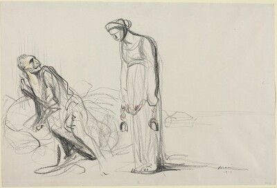 a) Fetters (recto); b) Sketch for Fetters (verso)