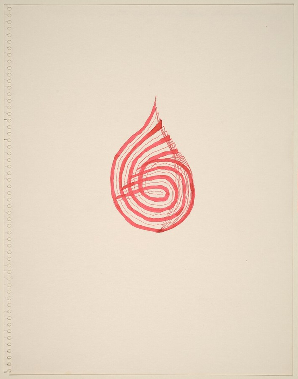Red Spiral Drawing (2) by Richard Tuttle