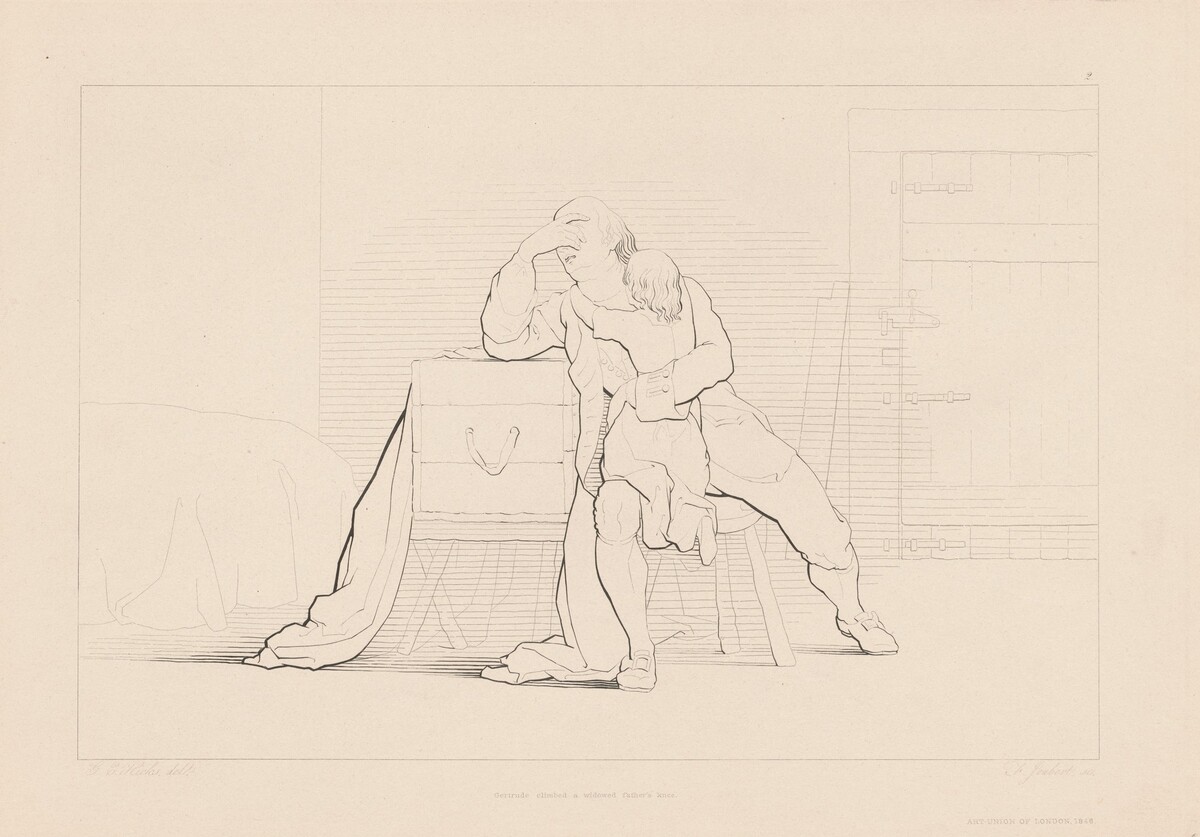 Gertrude Climbed a Widowed Father's Knee by Ferdinand Joubert, after George Elgar Hicks