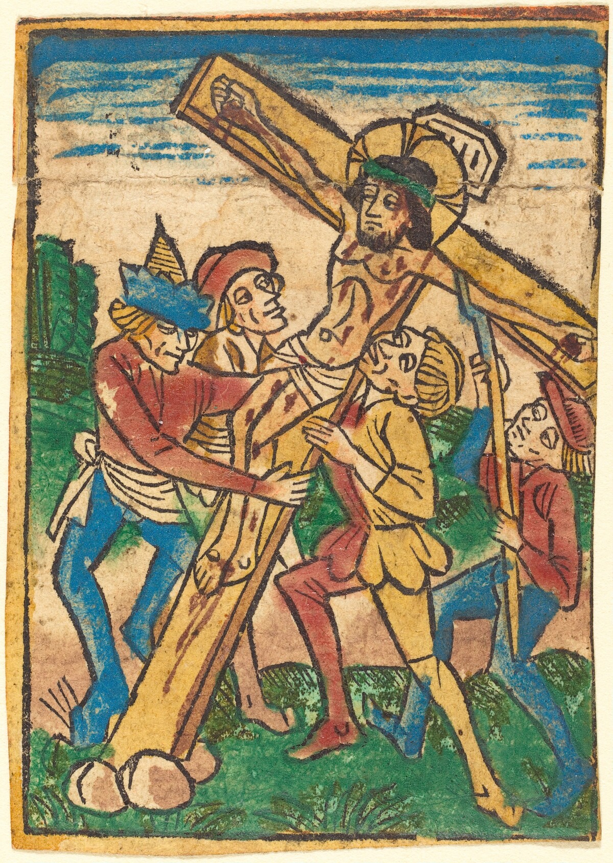 Raising the Cross by German 15th Century