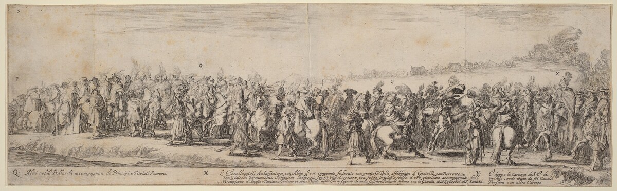 Polish Nobles, His Excellency the Ambassador, and His Carriage by Stefano Della Bella