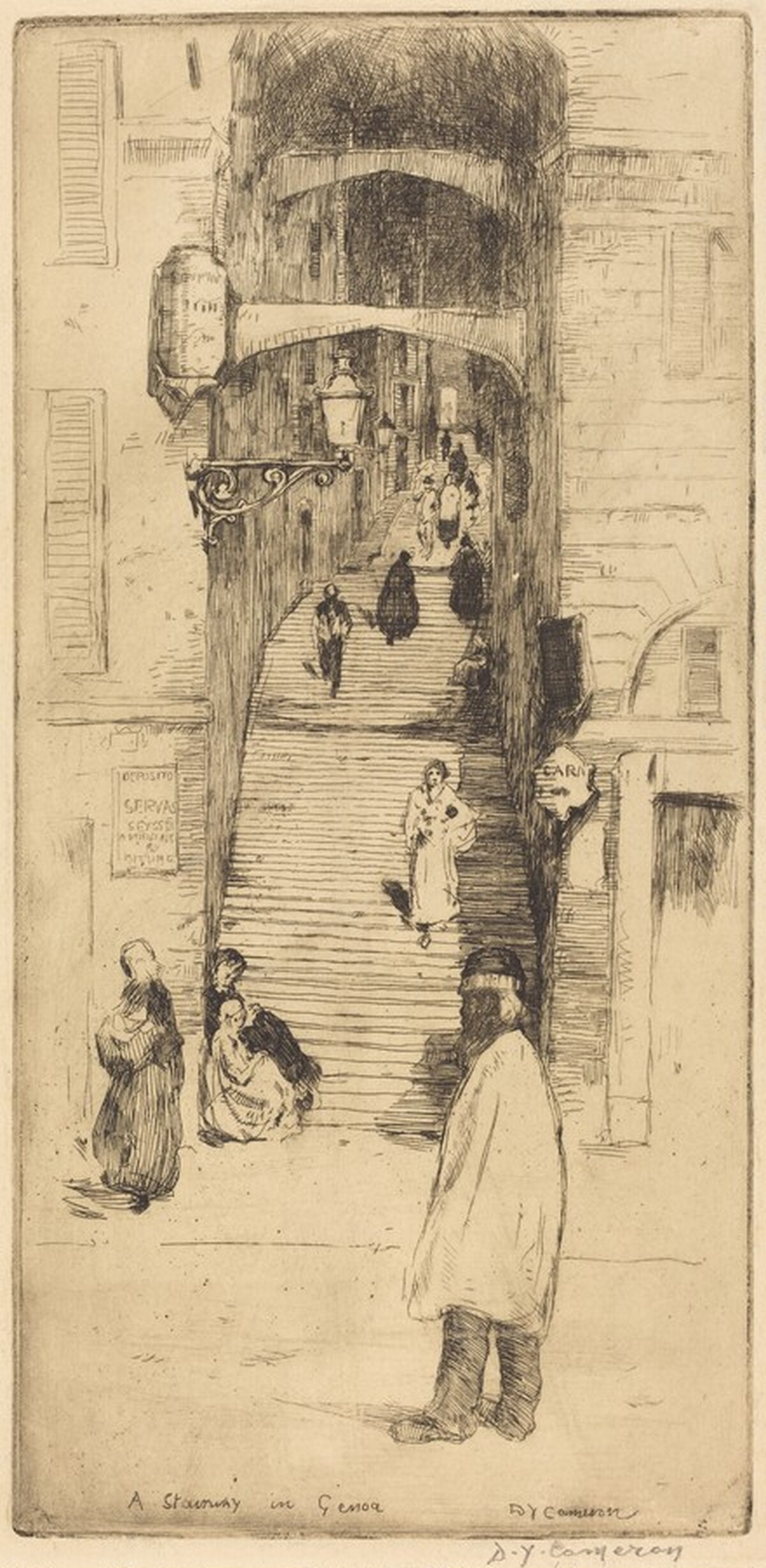 A Stairway in Genoa by David Young Cameron