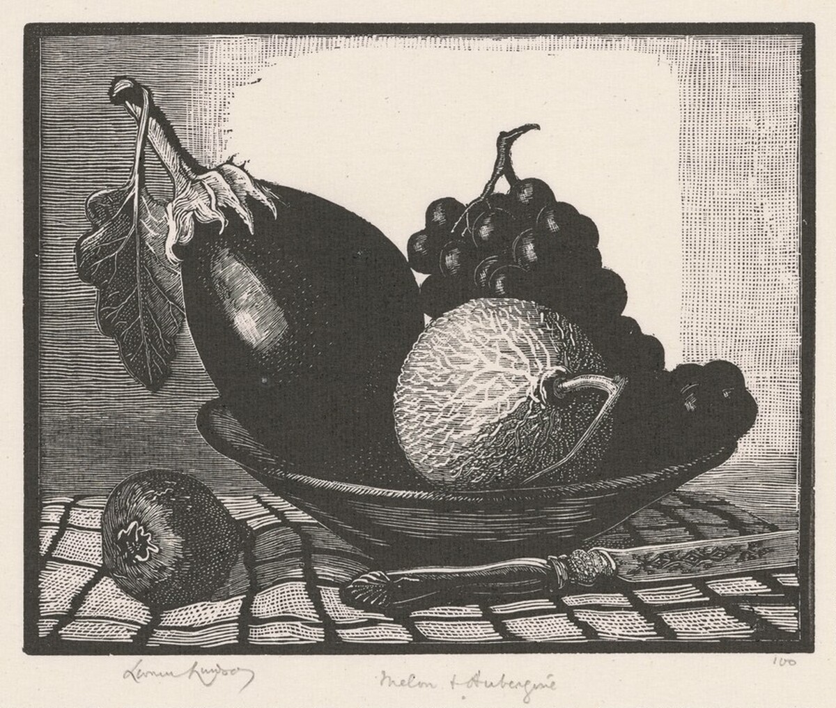 Melon and Aubergine by Lionel Lindsay
