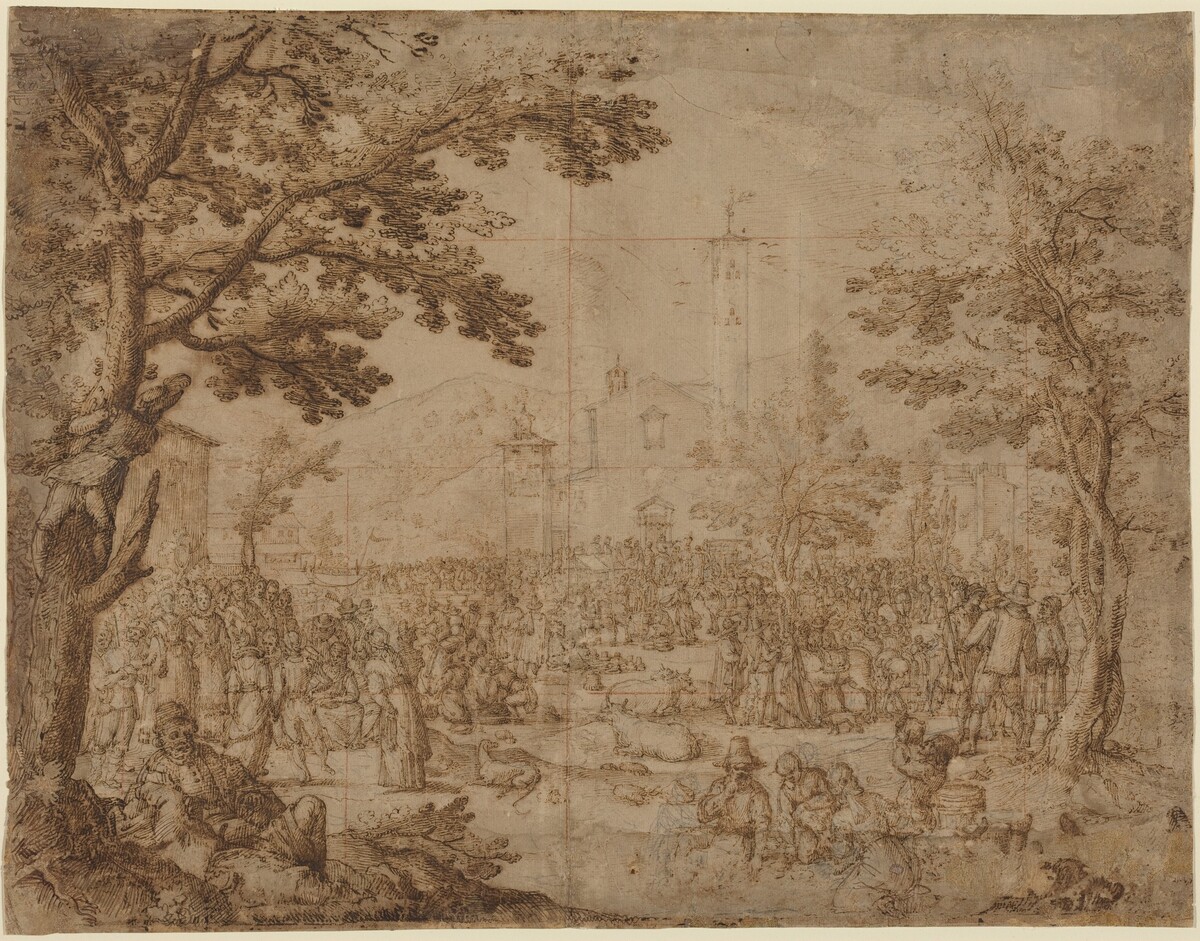 The Fair at Impruneta by Remigio Cantagallina