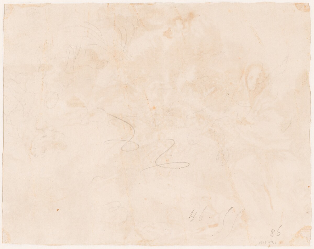 Sketch for the Flight into Egypt [verso] by Giovanni Domenico Tiepolo