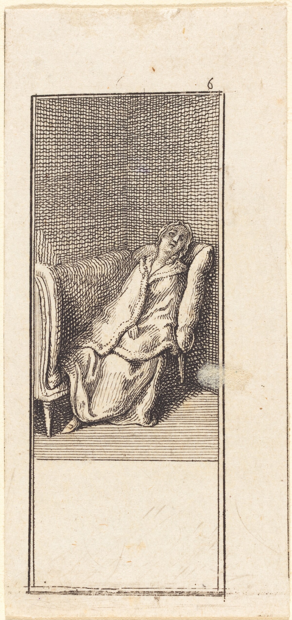 Girl Sleeping on Settee by Daniel Nikolaus Chodowiecki