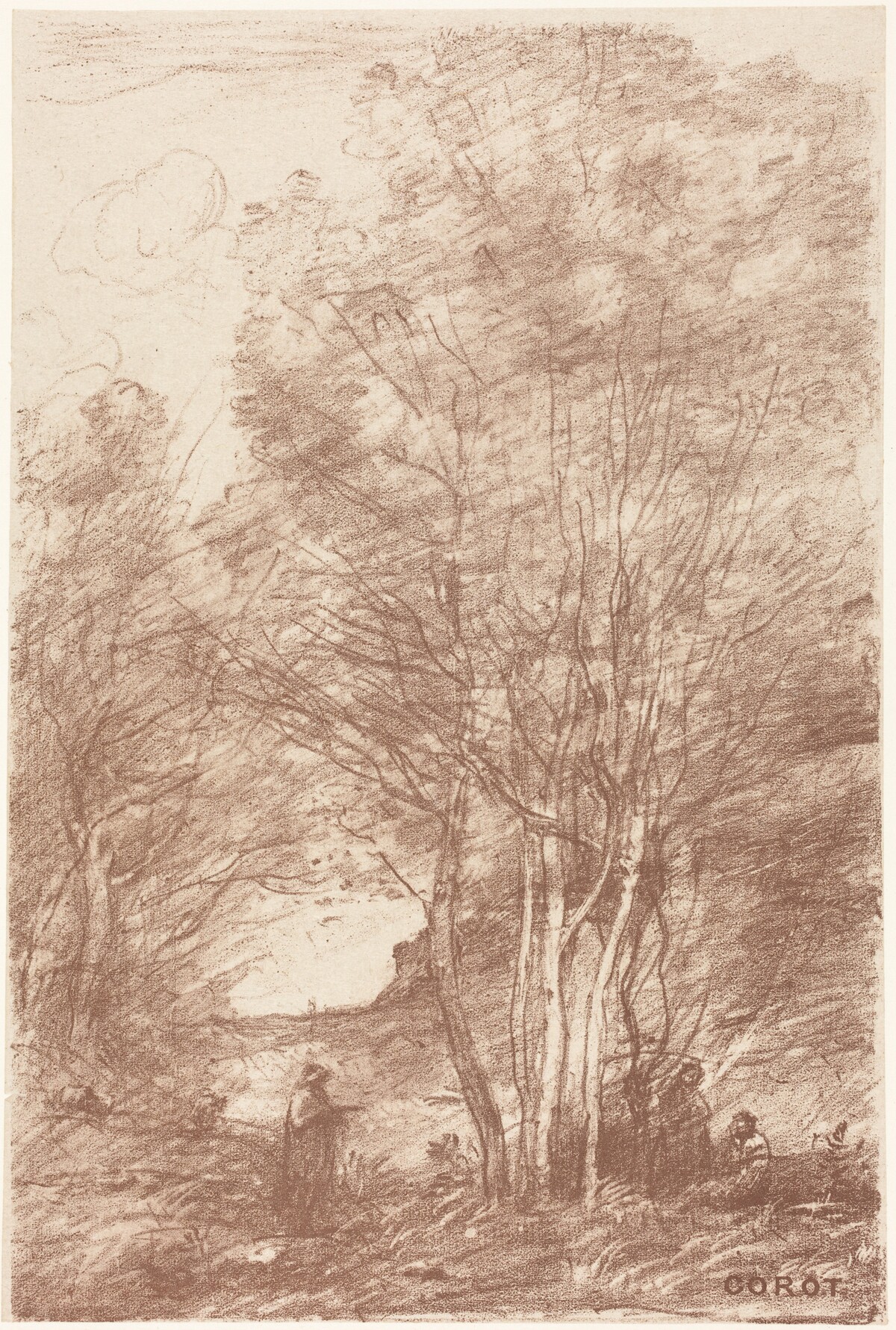 The Philosophers' Retreat (Le Repos des Philosophes) by Jean-Baptiste-Camille Corot