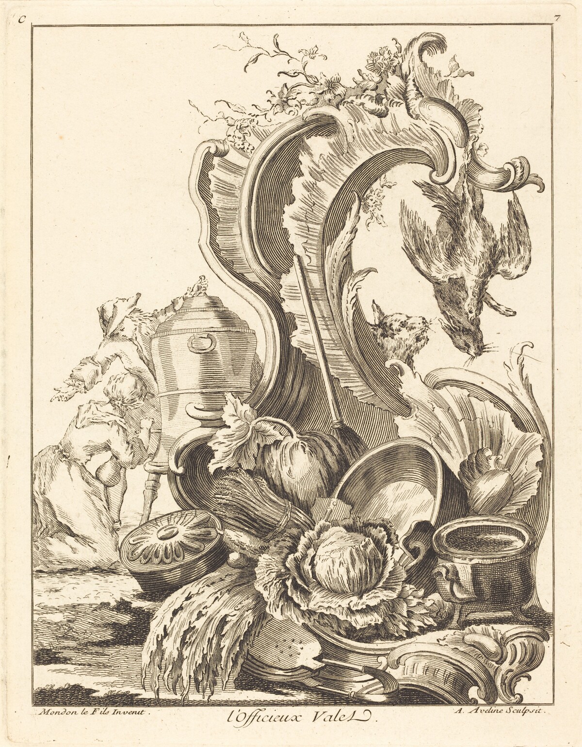 l'Officieux Valet by Antoine Aveline after Jean Mondon