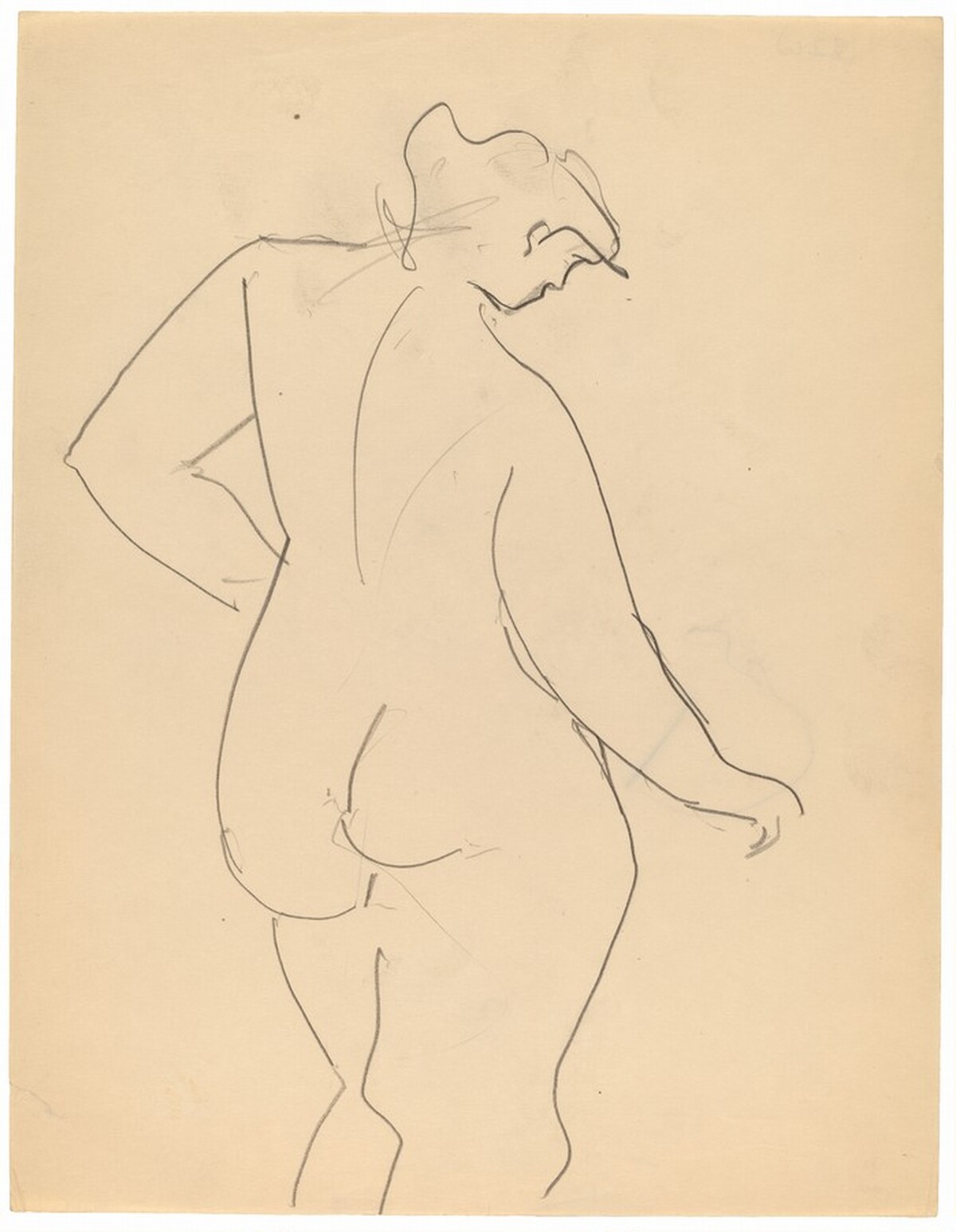 Three-quarter Length Nude, Seen from the Back [recto] by Mark Rothko