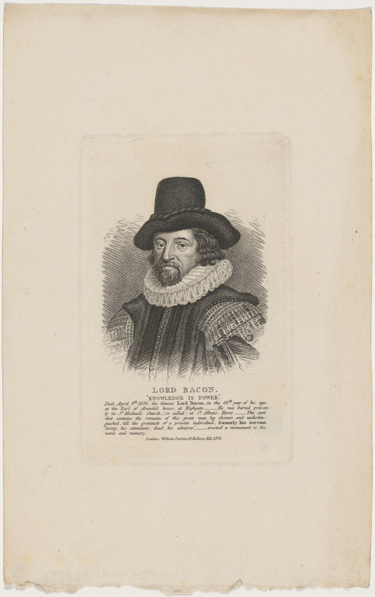 Lord Bacon, "Knowledge is Power" by Unknown Artist