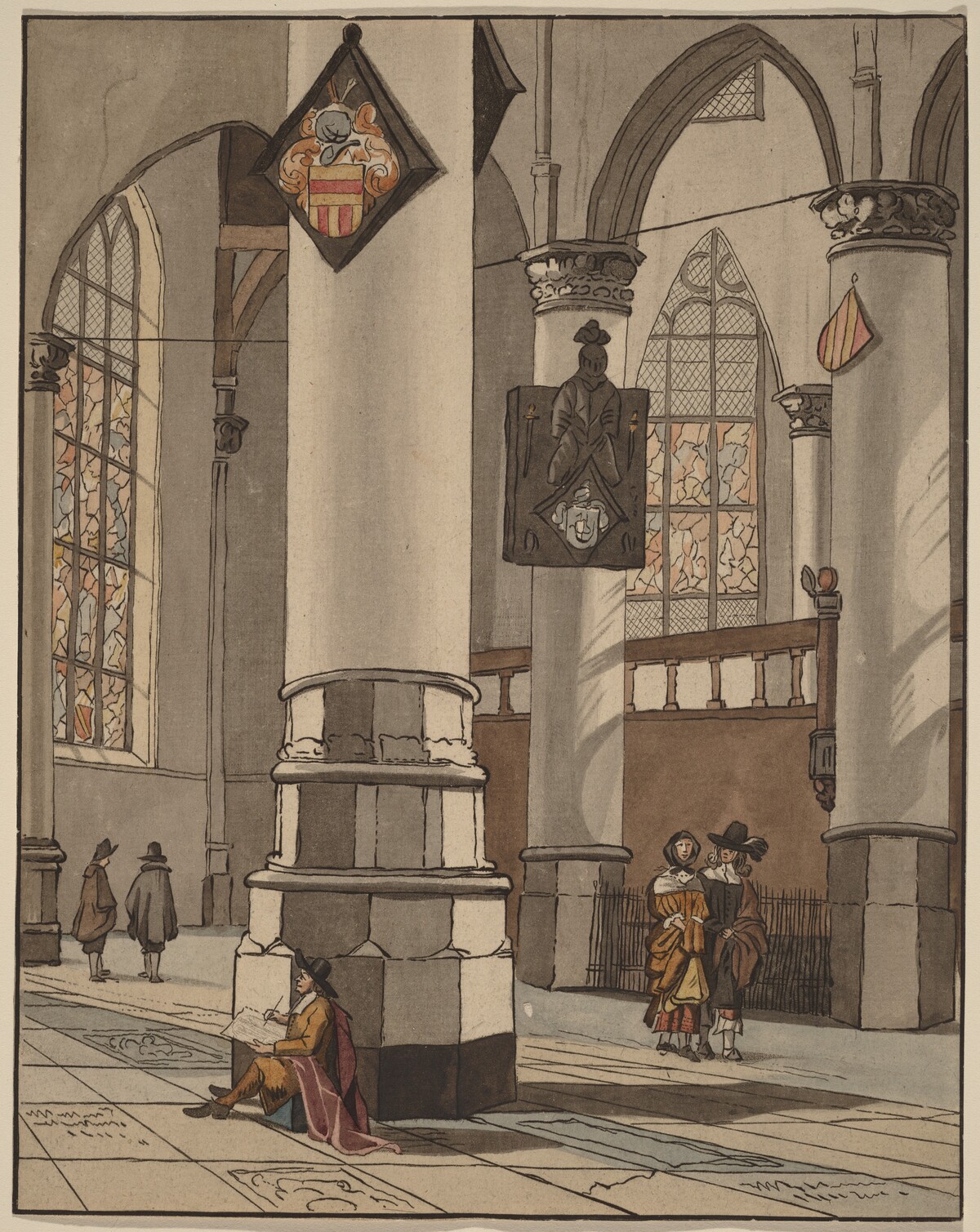 Church Interior by Cornelis Ploos van Amstel (editor) and Bernhard Schreuder (printmaker), after Pieter Jansz Saenredam