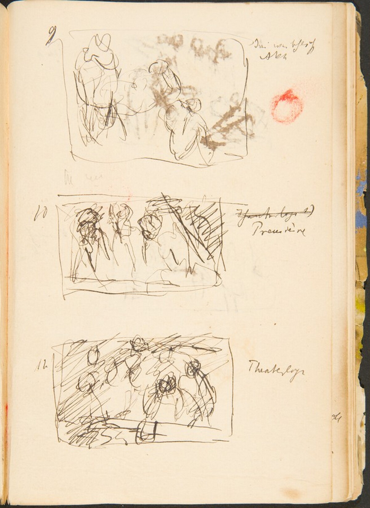 Drei kleine Skizzen mit Bezeichnung (Three Small Sketches with Inscriptions) [p. 50] by Max Beckmann