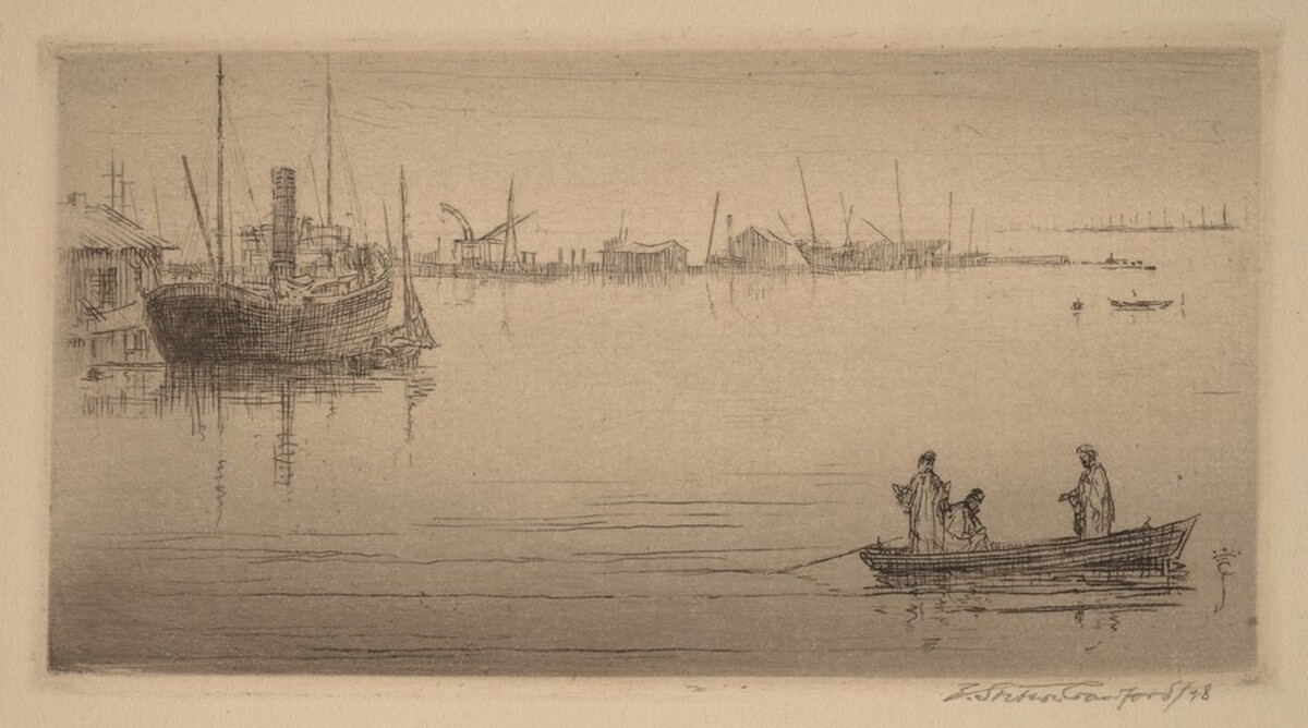 Port of Tunis, Twilight by Earl Stetson Crawford