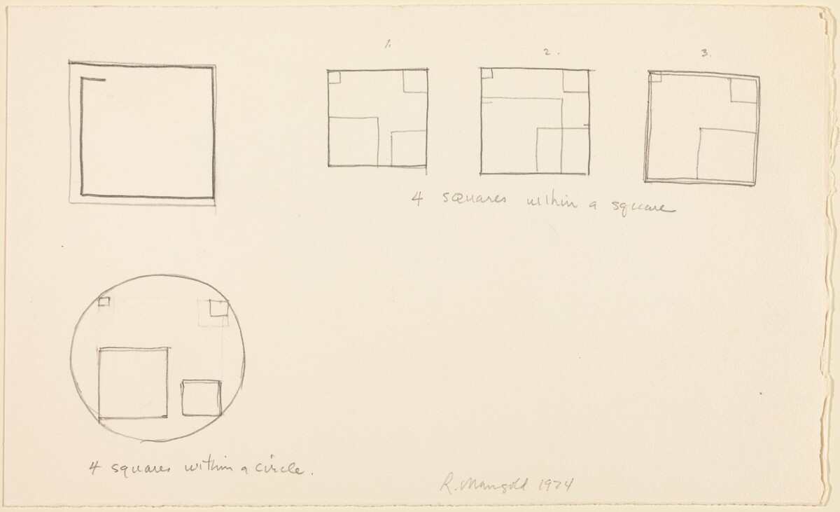 Four Squares within a Square - Four Squares within a Circle by Robert Mangold