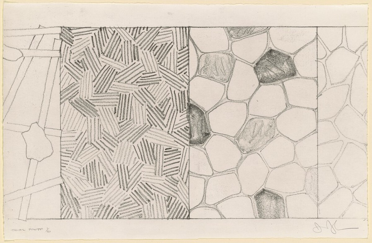 Hatching and Flagstones [trial proof 1] by Jasper Johns