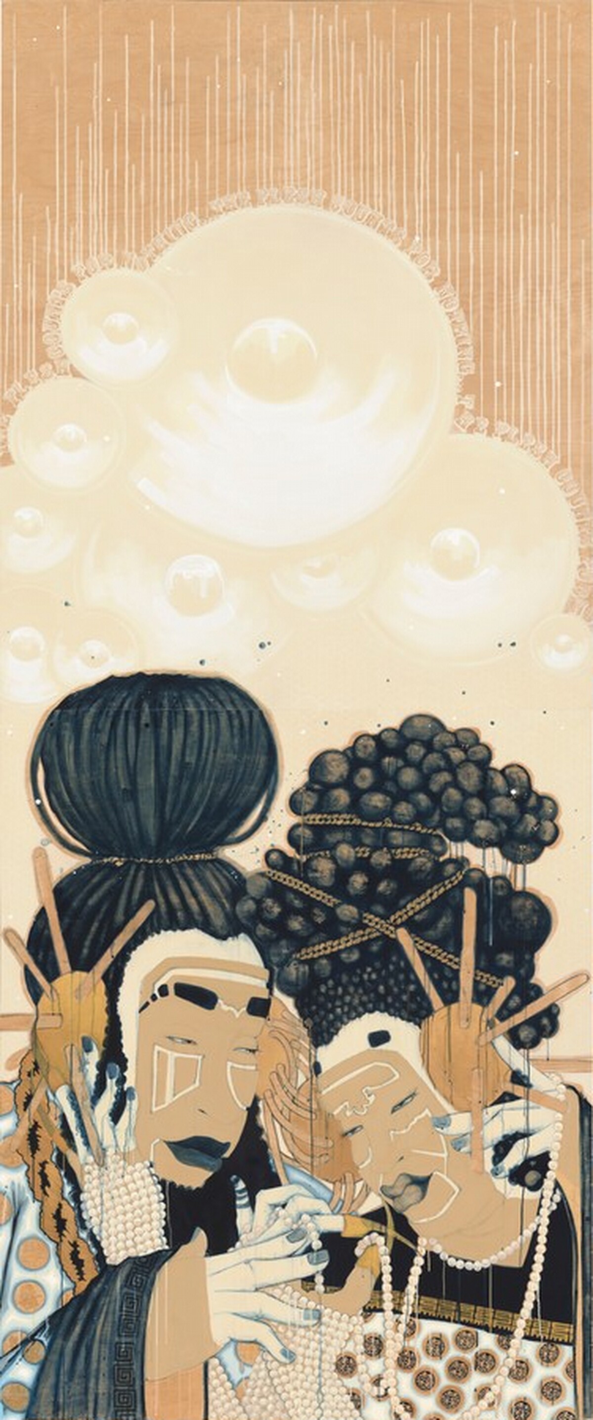 SONG OF SOLOMON 5:16 – BE BEEWORLD: BE B BOY B GIRL (after “Emperor Xuanzong and Yang Gueifei playing the same flute,” by Kitagawa Utamaro) by Rozeal. (formerly known as iona rozeal brown)