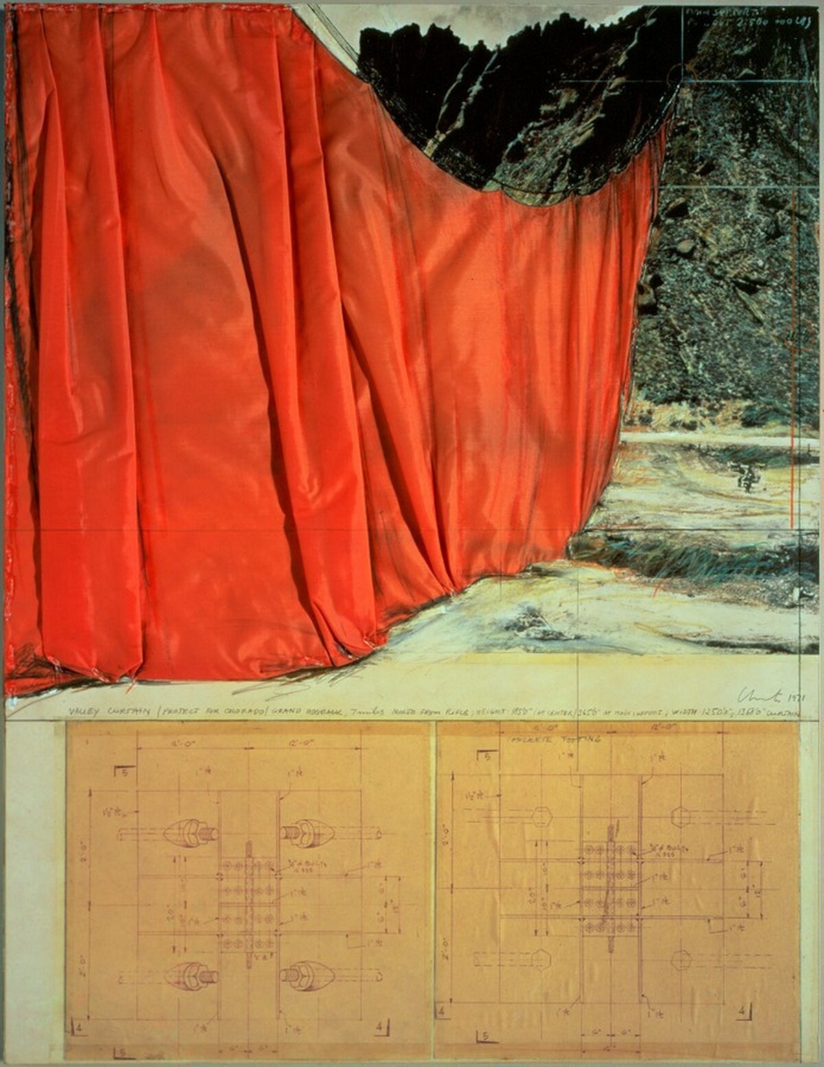 Valley Curtain, Project for Colorado, Grand Hogback by Christo