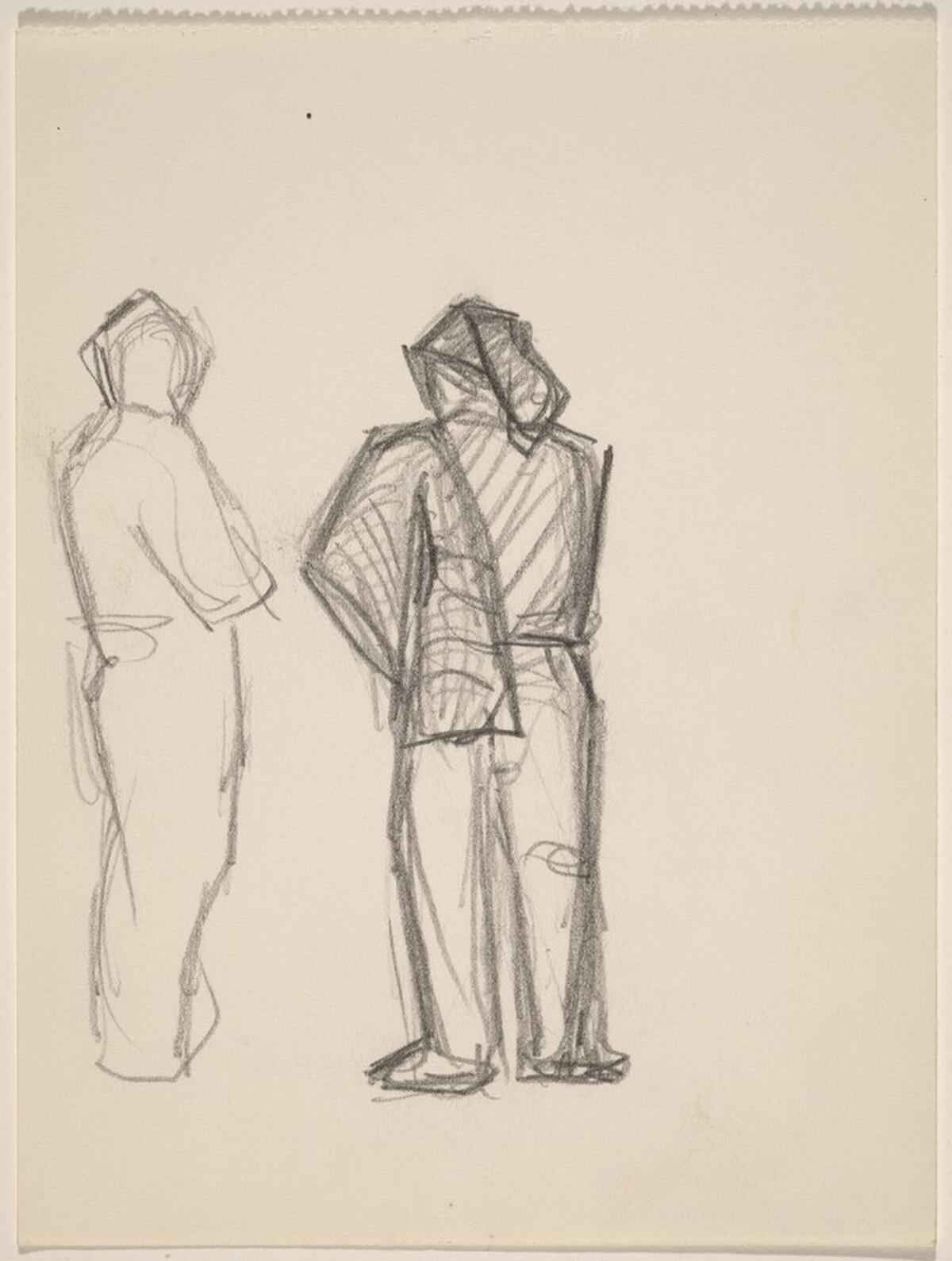 Two Standing Figures, Rear View by Louis Lozowick