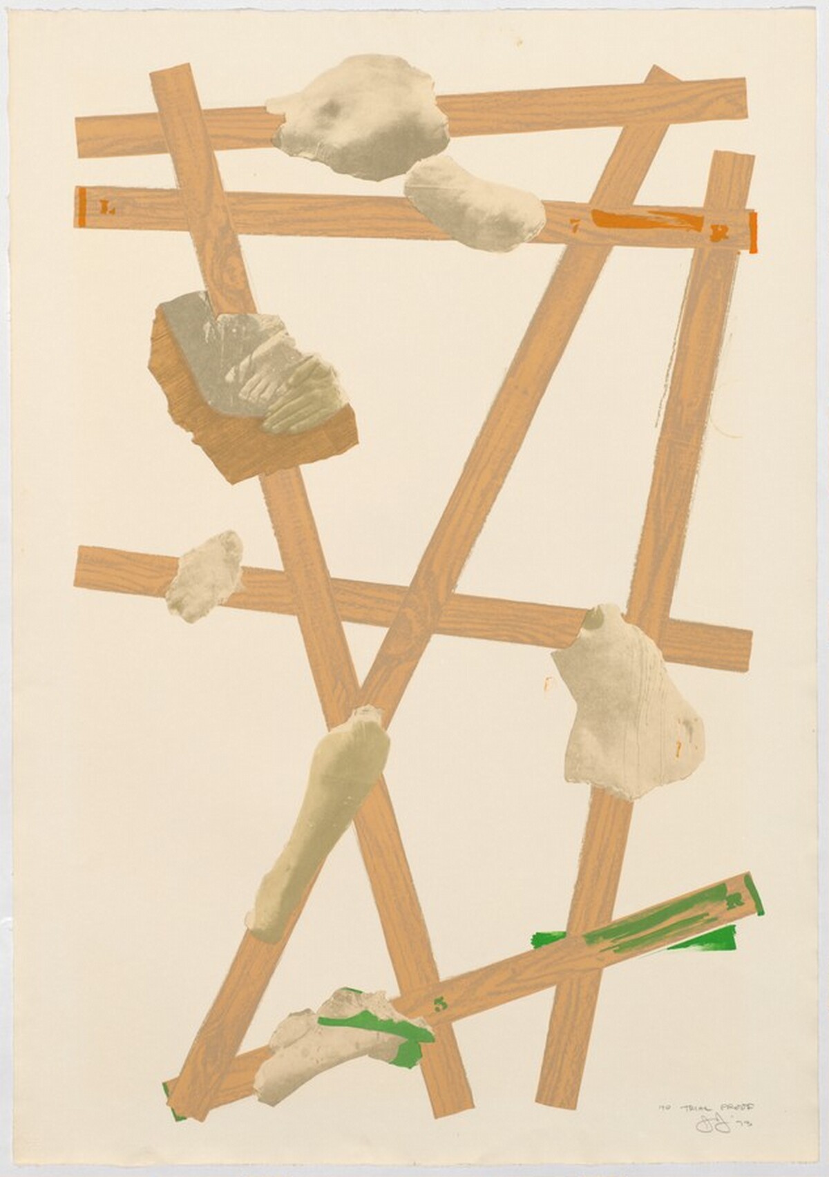 Four Panels from Untitled 1972 [D panel, trial proof 14] by Jasper Johns