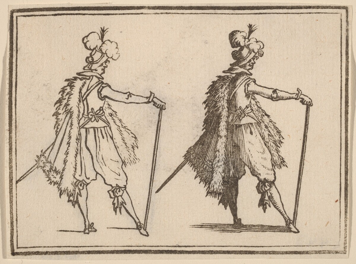 Gentleman with Cane by Edouard Eckman after Jacques Callot