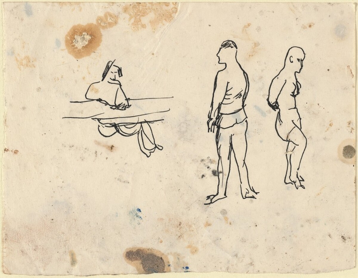 Three Figures: Two Standing, One Seated by Mark Rothko