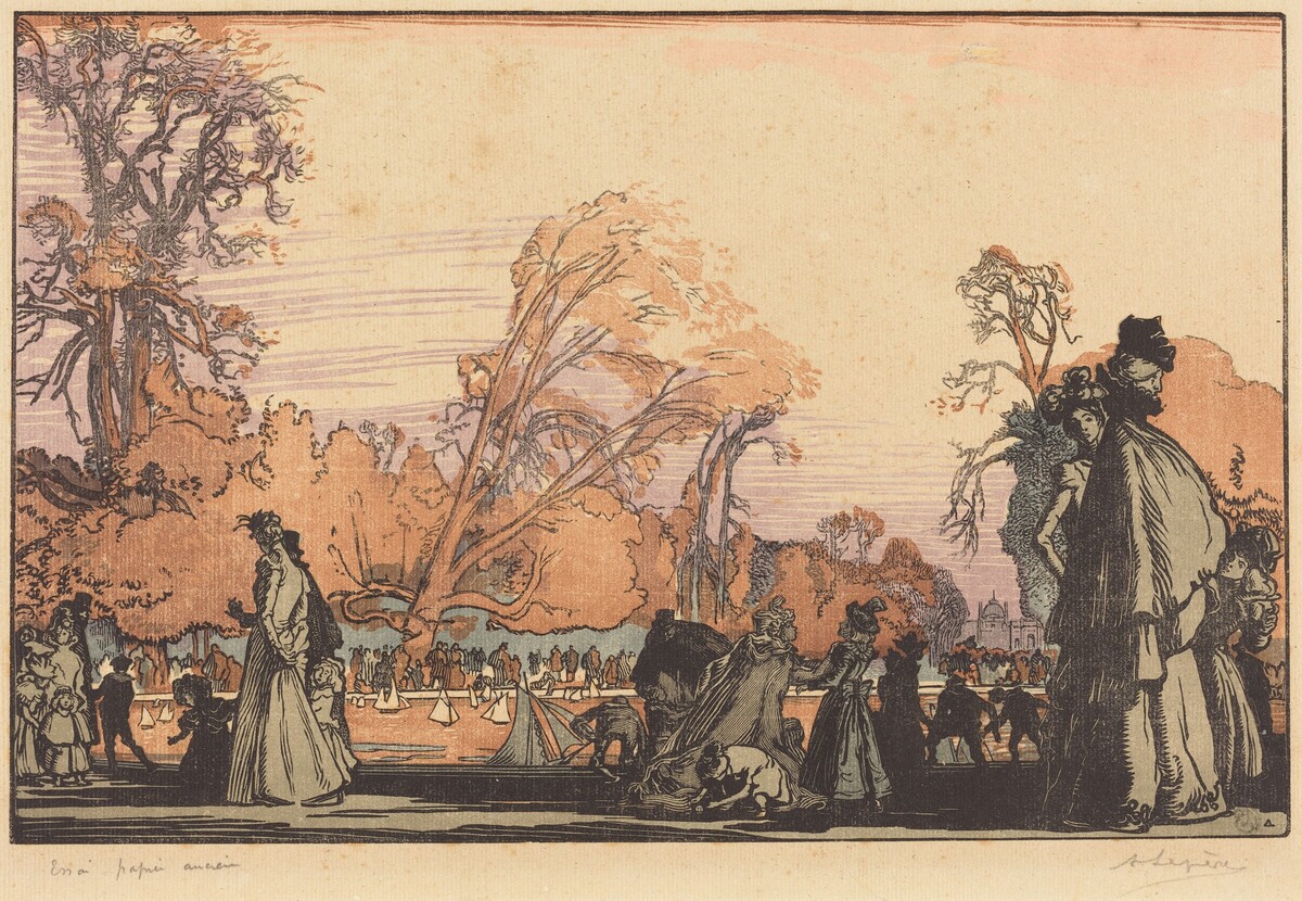 The Pond in the Tuileries by Auguste Lepère