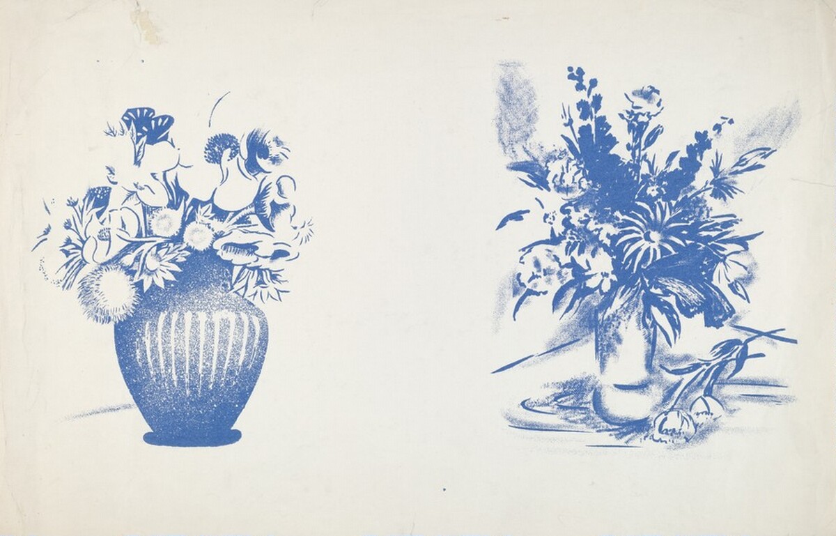 Still Life (Two Vases of Flowers) by Harry Gottlieb and Leonard Pytlak
