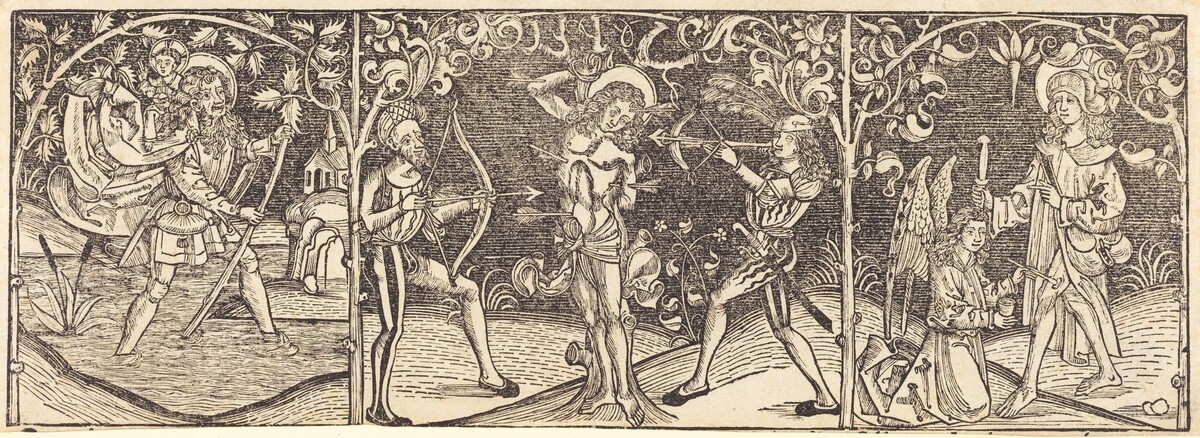 Saints Christopher, Sebastian, and Roche by German 15th Century