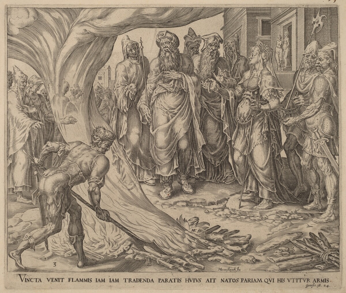 Tamar Brought to Execution by Herman Jansz Muller after Maerten van Heemskerck