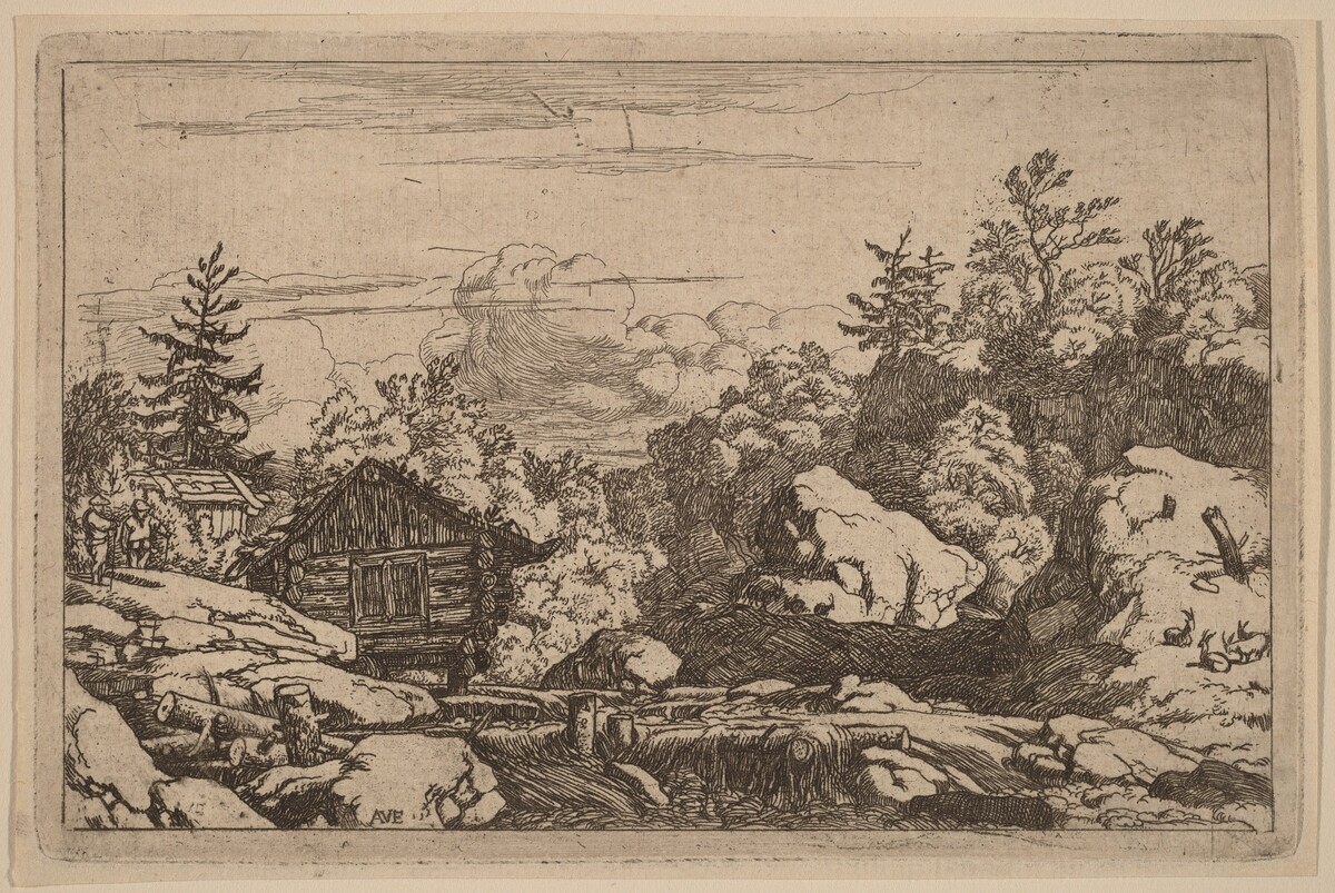 Cottages at the Bank by Allart van Everdingen