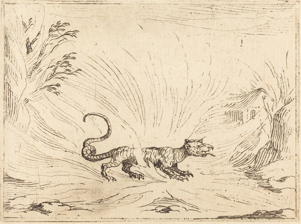 Salamander Surrounded by Flames by Jacques Callot