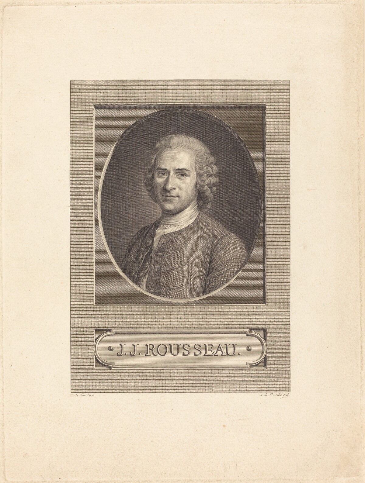 J.J. Rousseau by Augustin de Saint-Aubin after Maurice-Quentin de La Tour