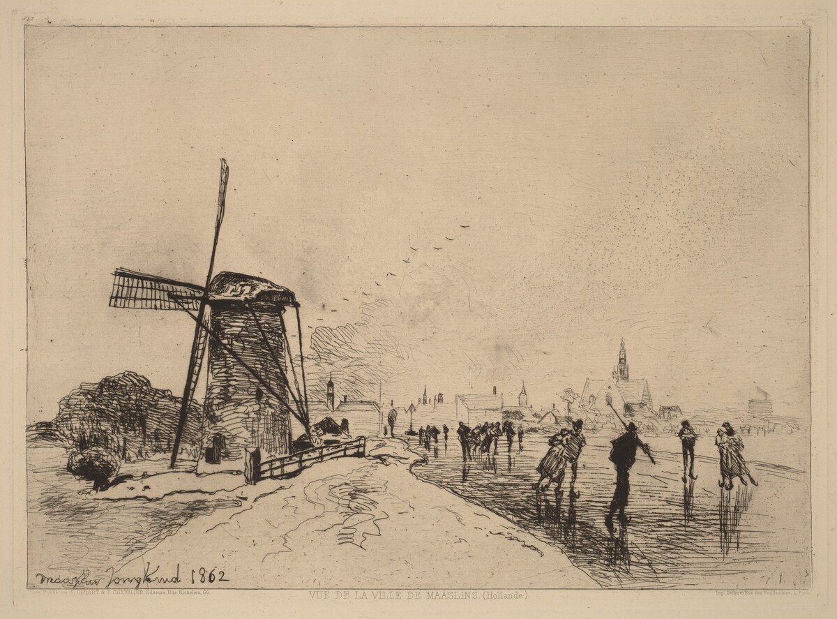 View of the Village of Maaslins (Vue de la ville de Maaslins (Hollande)) by Johan Barthold Jongkind