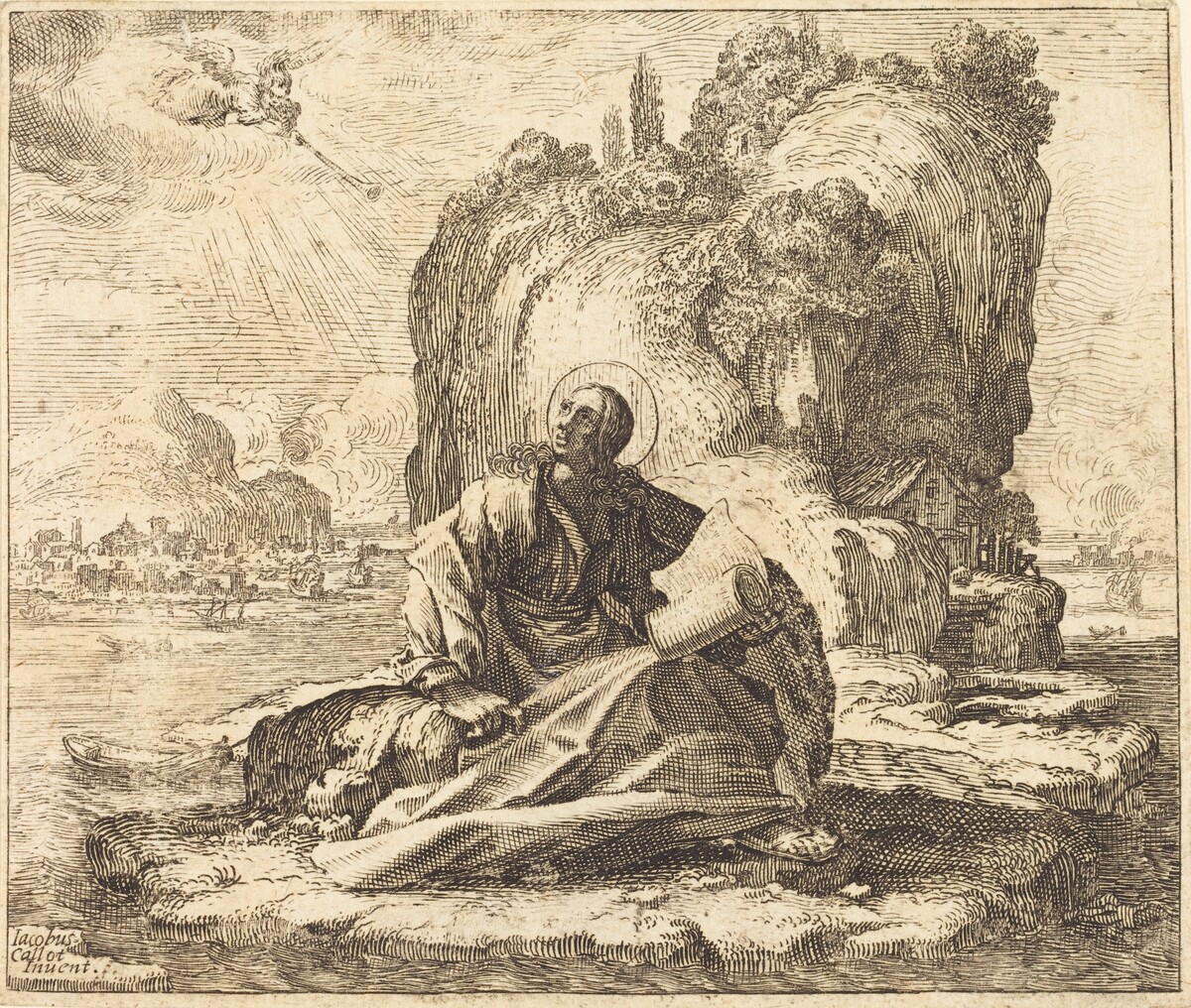 Saint John on the Isle of Patmos by Attributed to François Collignon after Jacques Callot