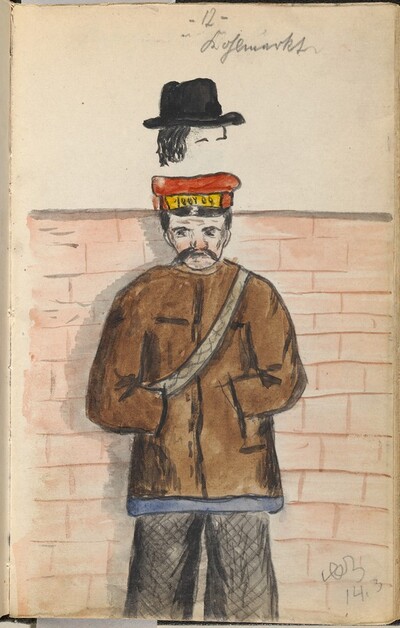 Man Standing before a Brick Wall