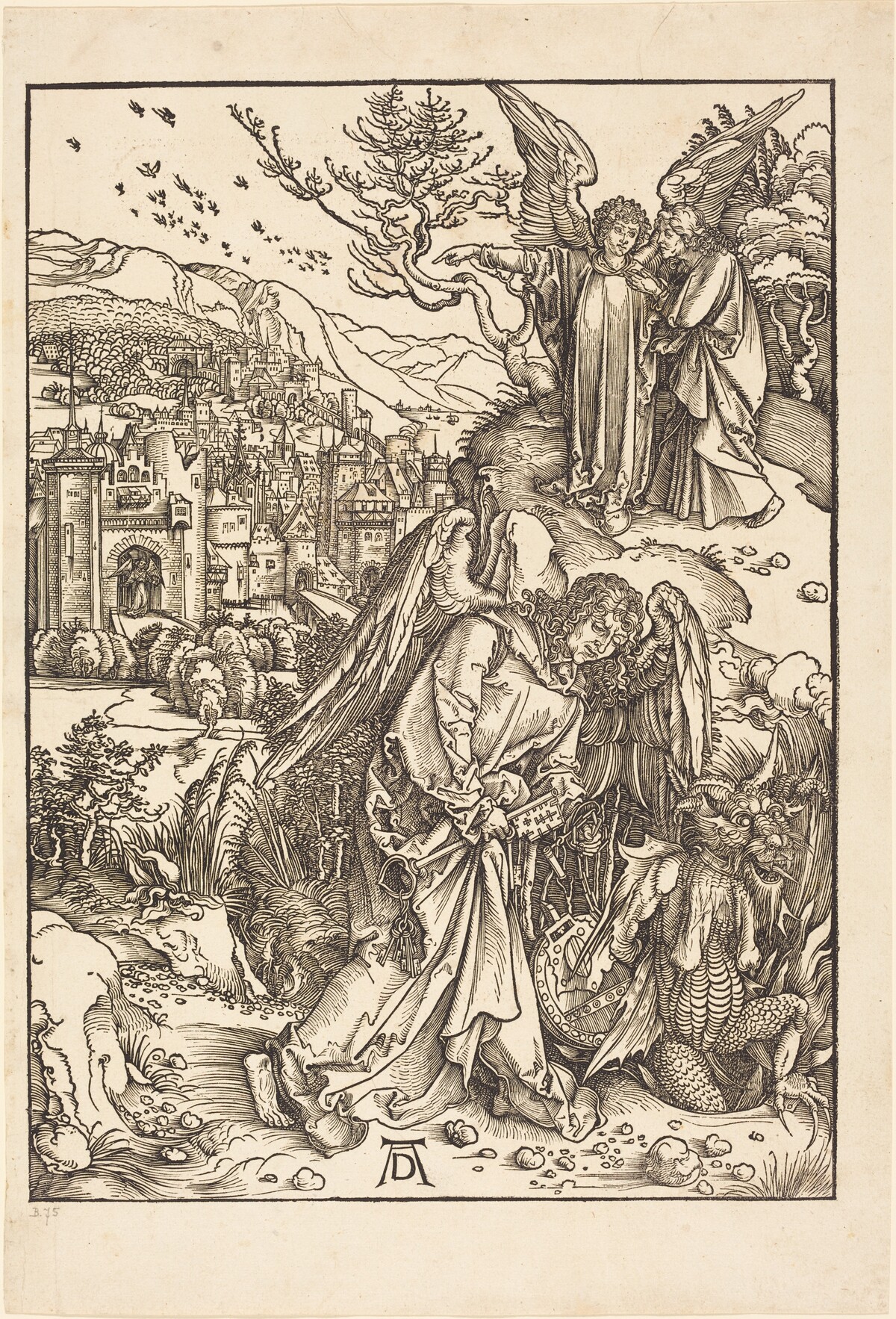The Angel with the Key to the Bottomless Pit by Albrecht Dürer
