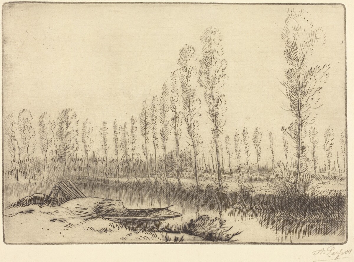 Poplars near Amiens (Pres d'Amiens, les tourbieres) by Alphonse Legros