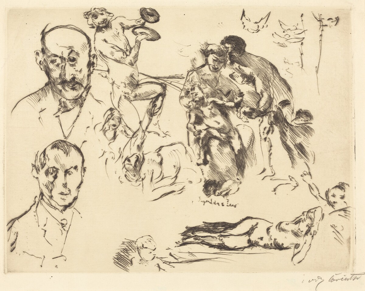 Sketches of Men, including Max Liebermann by Lovis Corinth