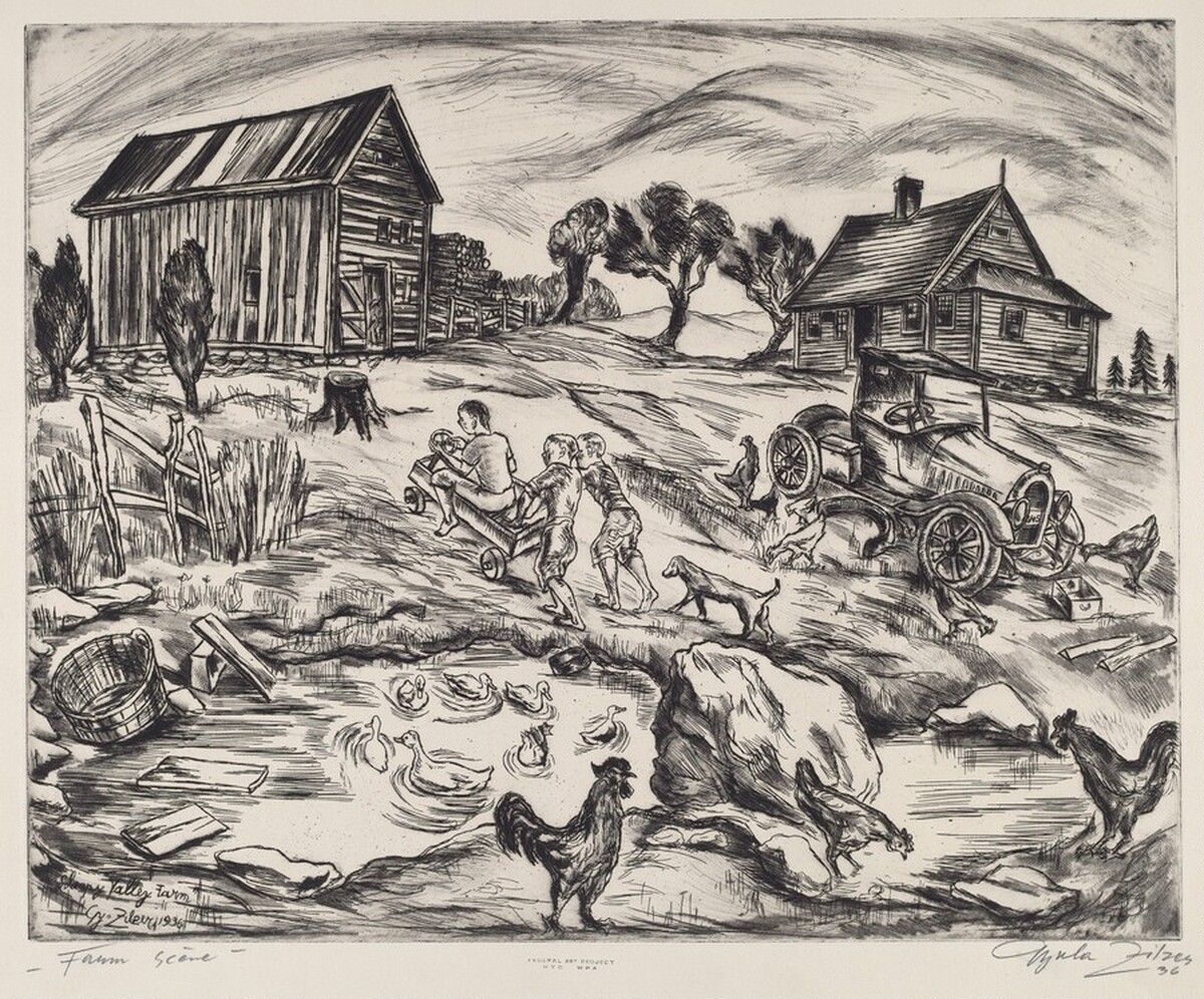 Sleepy Valley Farm by Gyula Zilzer