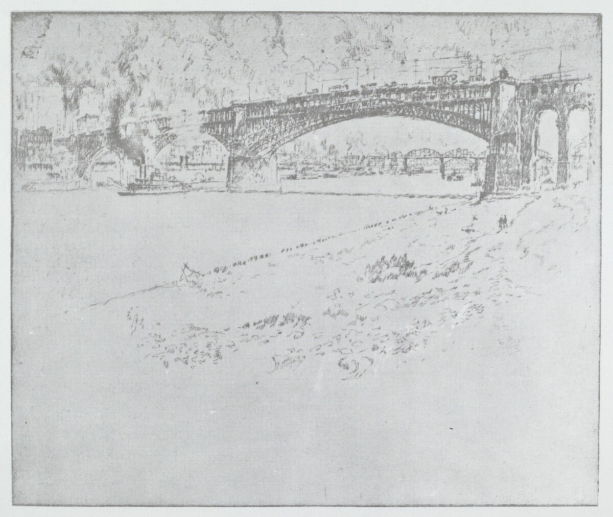 The Eads Bridge, St. Louis [top] by after Joseph Pennell